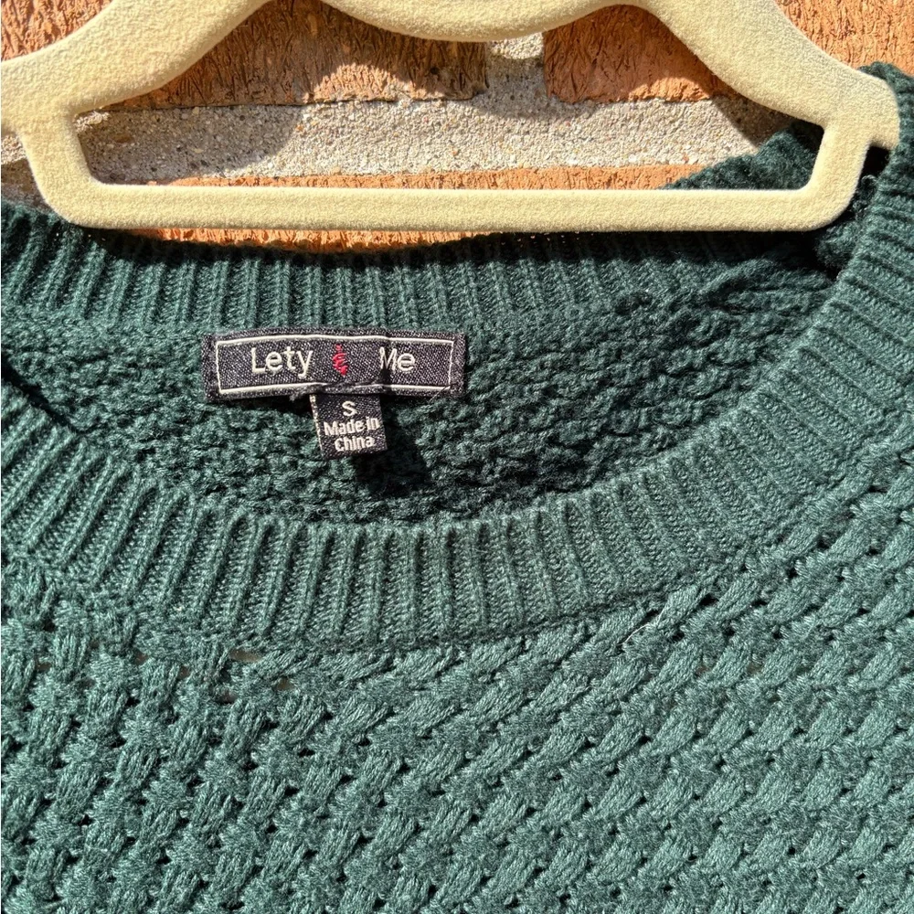 Lety Green Sweater with Tan Elbow Patch